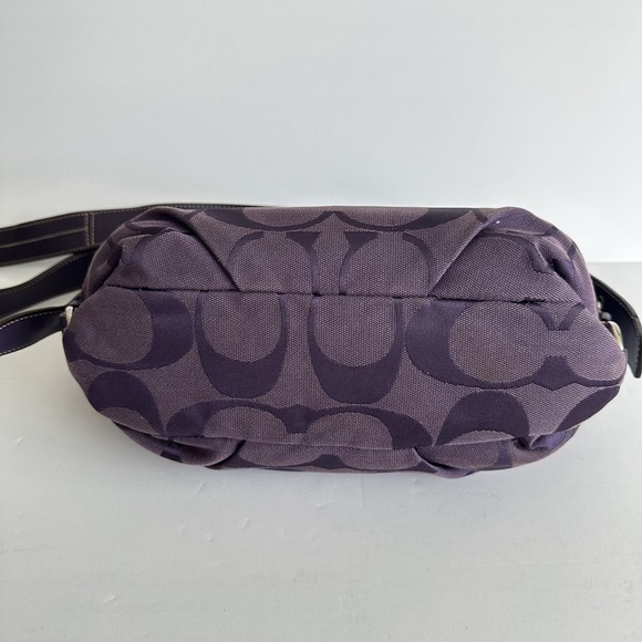 Coach Signature East West Duffle Purple‎ Leather Trim Handbag F15068 2010 READ - Picture 11 of 16